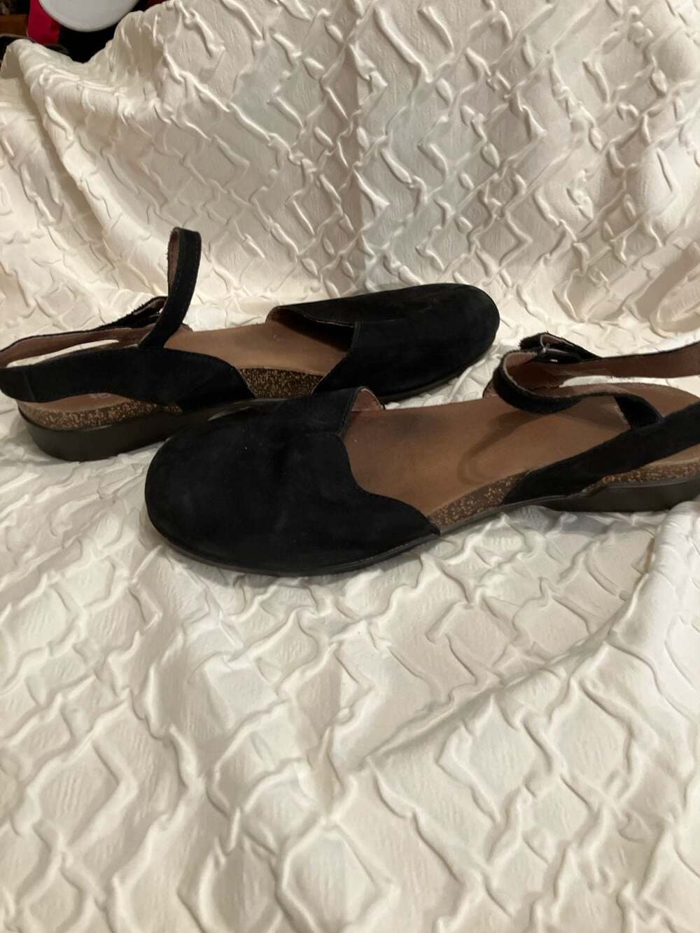 Dansko Randa Black Suede Closed Toe Slingback Sandals Size 40